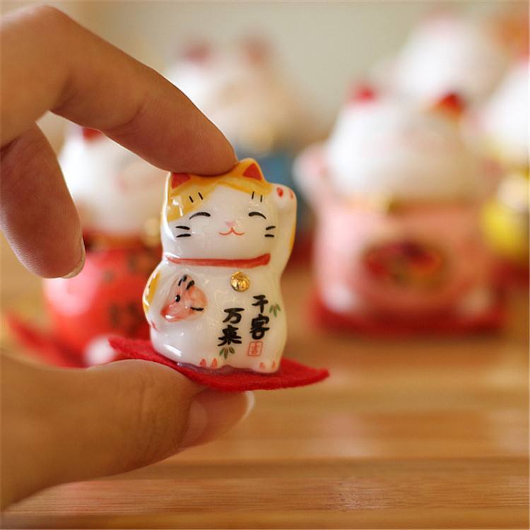 迷你招财猫摆件,办公室新宠?_装饰摆件