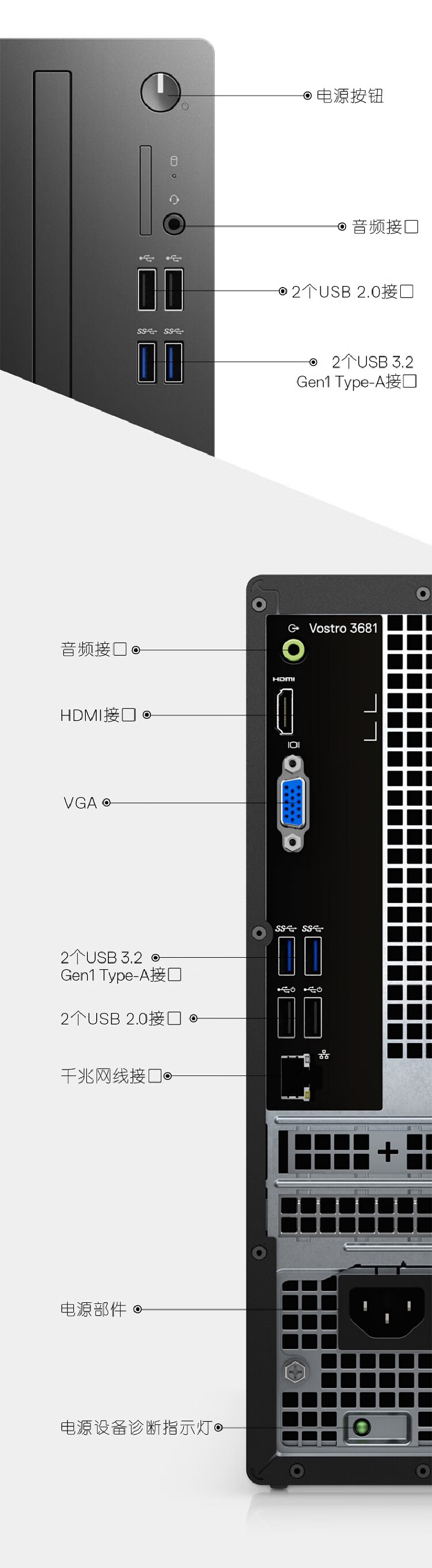 拆戴尔3681SFF10代小主机_机箱