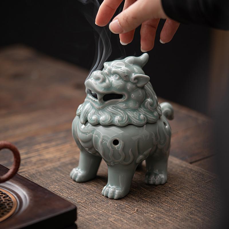 定窑狻猊香炉开箱,一古香薰味扑鼻而来