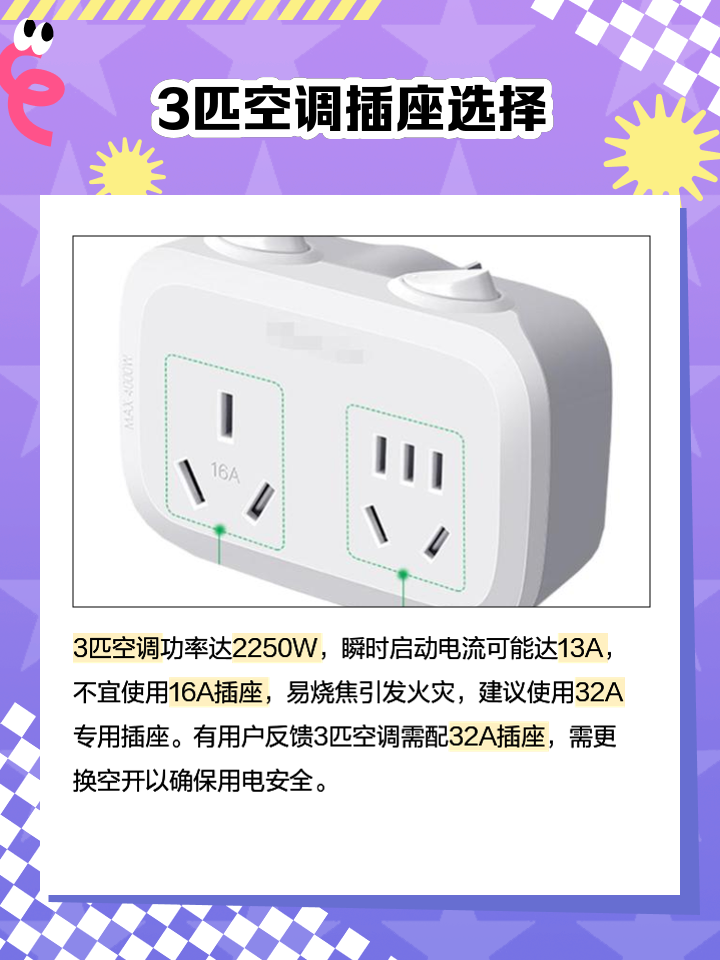 1.5匹空调用多大的插座,如何选择空调插座