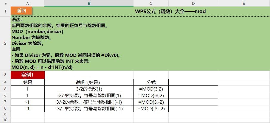 Excel中mod函数的使用方法与案例?