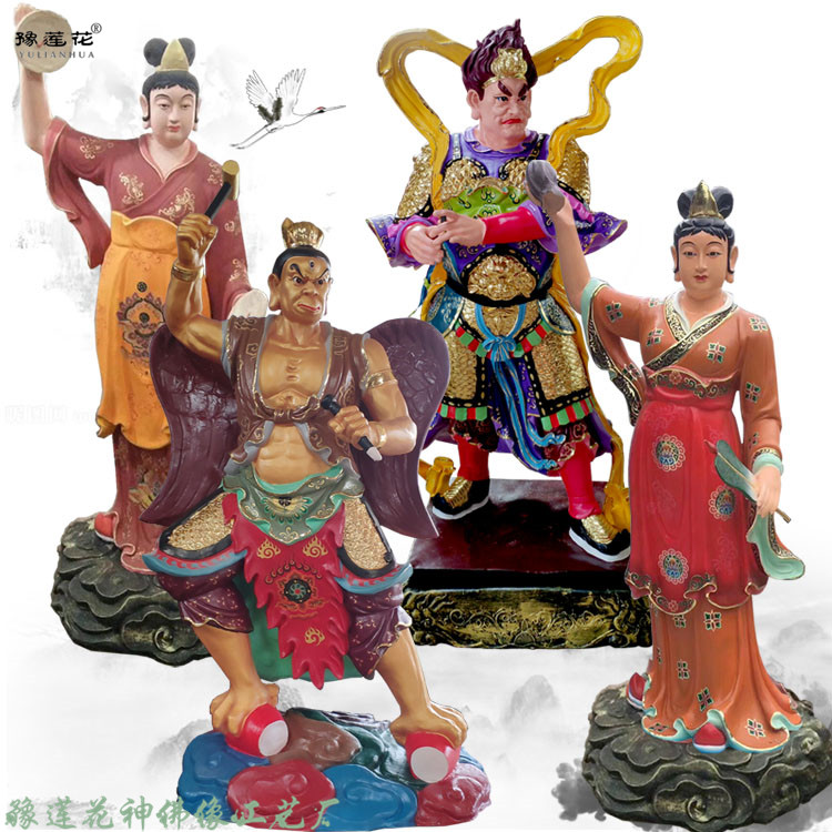 寺院四海龙王神像图片黑龙爷白龙爷佛像济水龙王龙王三太子