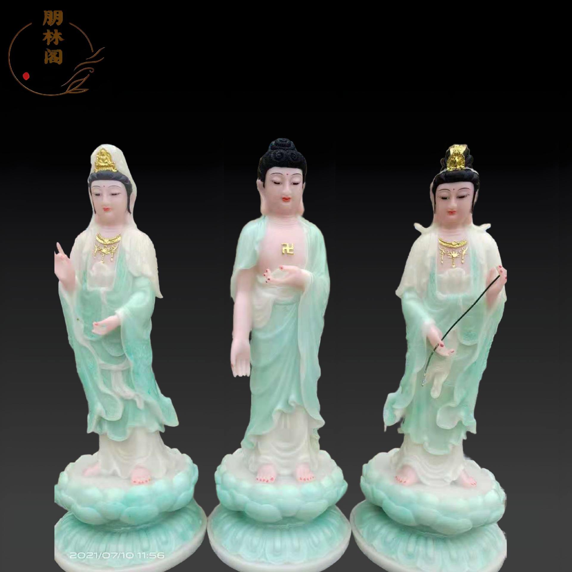 西方三圣雕塑大势至菩萨雕塑观音大士菩萨佛像法相庄严