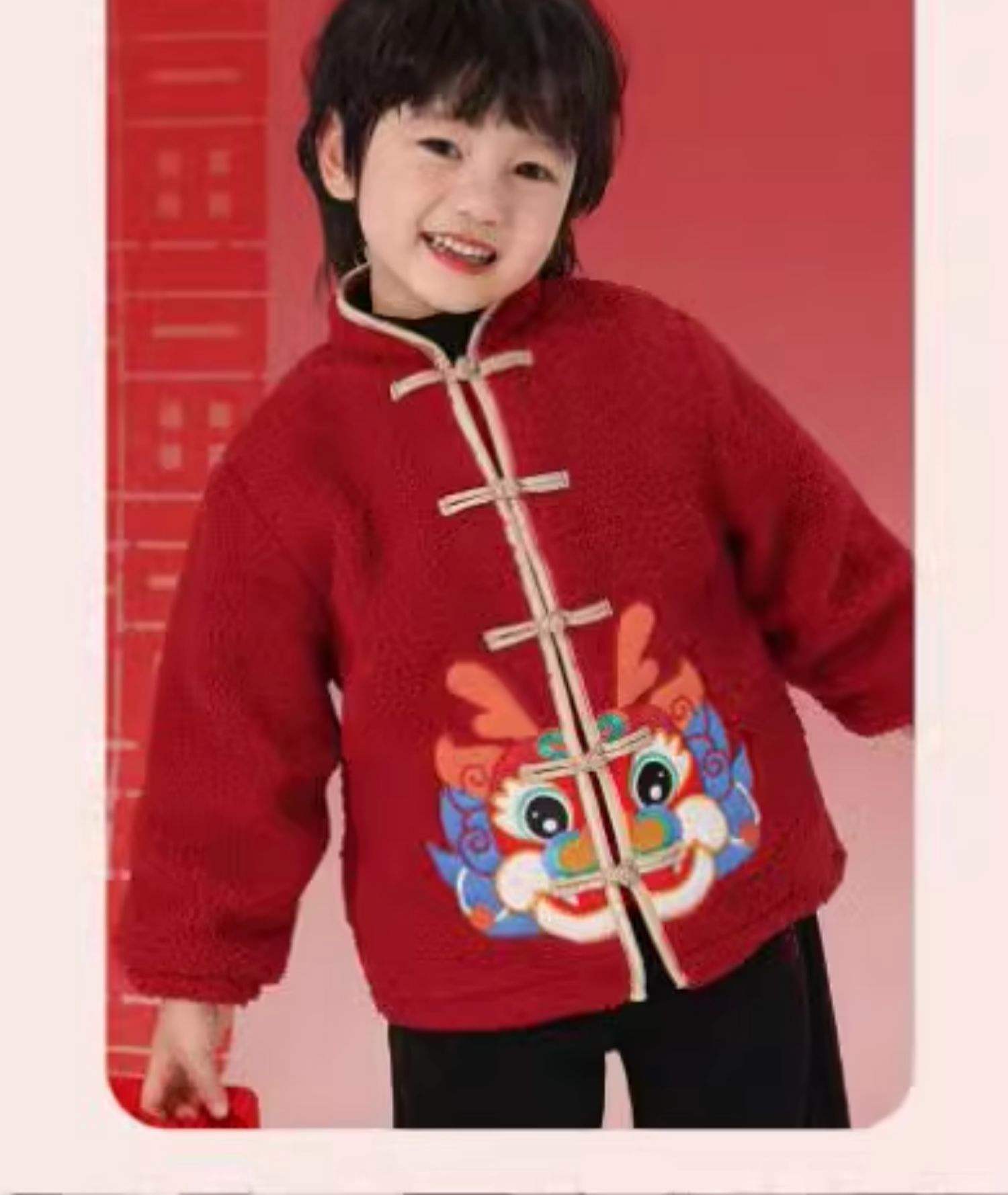 男童地主服小黄帝龙袍红背心唐装棉服三件套庆生送礼佳品