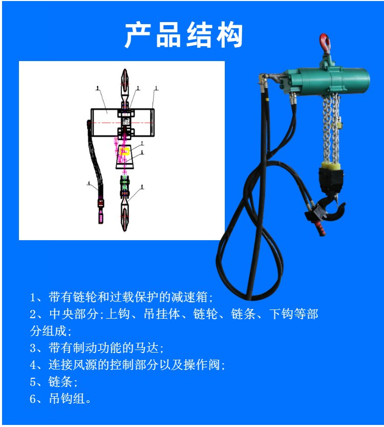 专业制造国产气动葫芦(0.125吨—120吨)