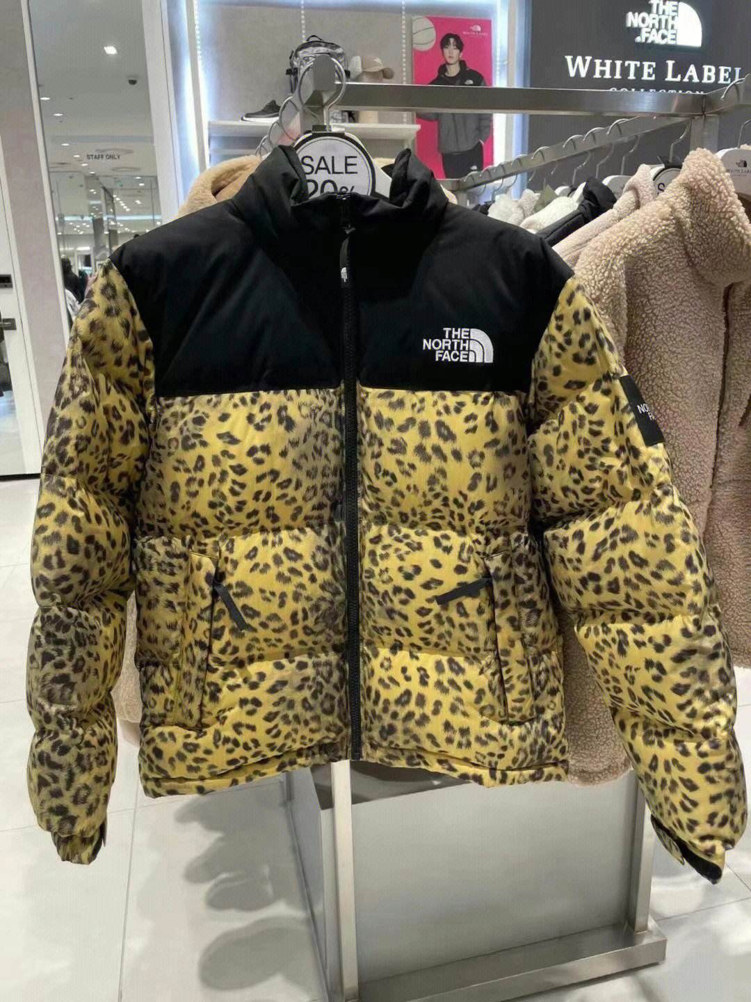 池上美沙豹点渐变修身显瘦长羽绒服S-XXL9AF