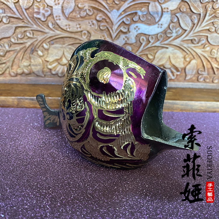 巴基斯坦国手工打造的纯铜烟灰缸纯铜巴基斯坦国的铜