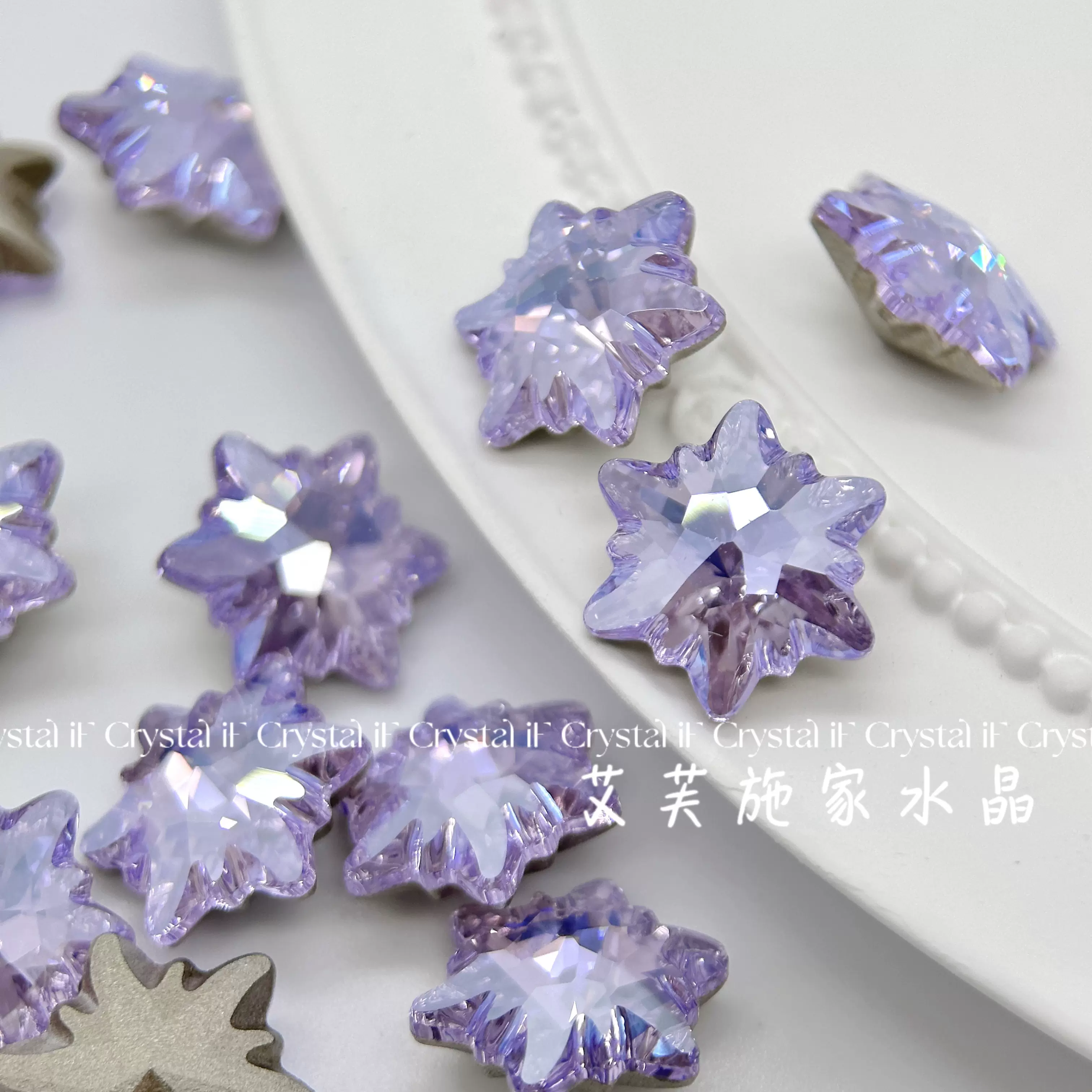 饰品批发-透明白-20MM奥地利水晶6704雪花diy项链