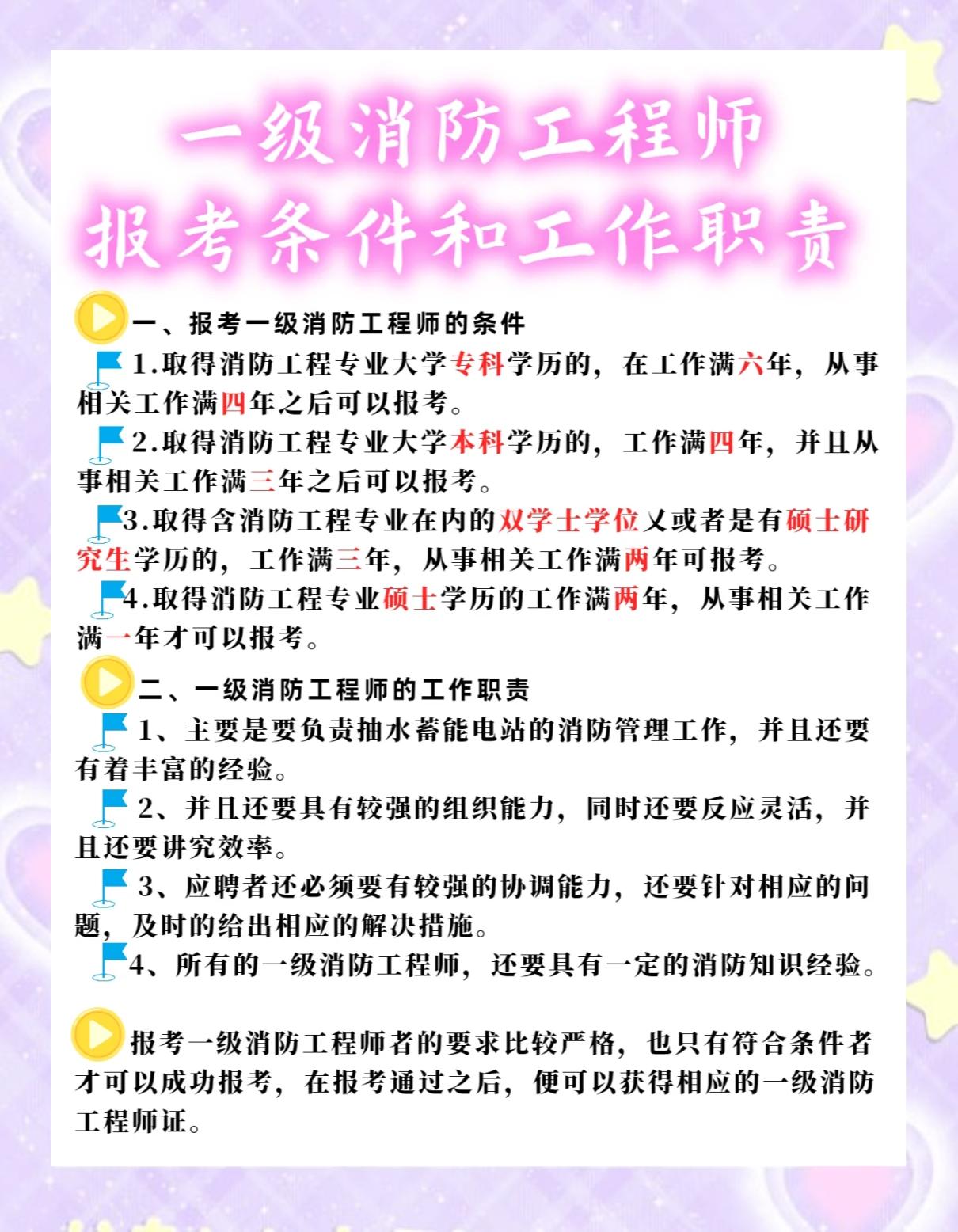 2021报考消防工程师的条件