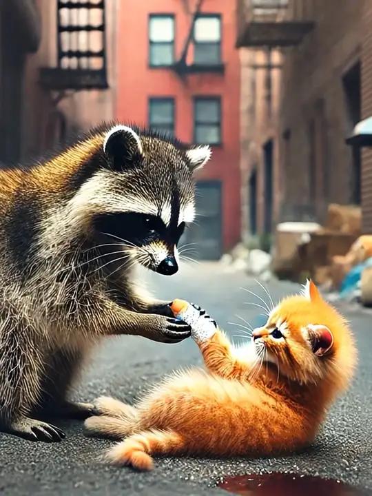 浣熊吃猫猫