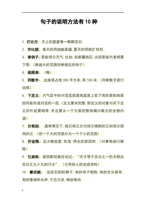 举例子的说明方法有什么好处