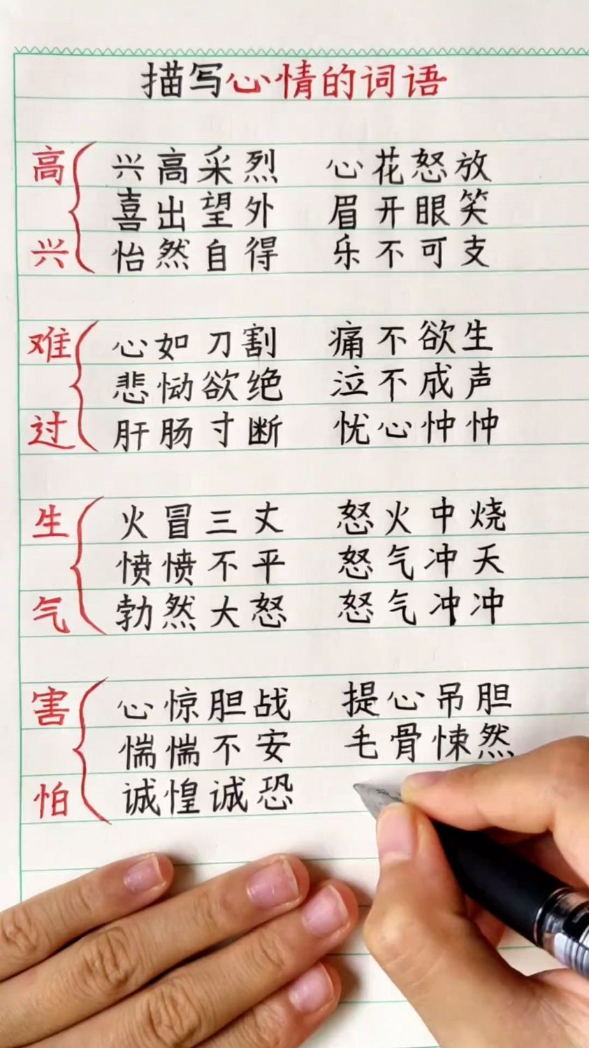 描述情绪的词语AI