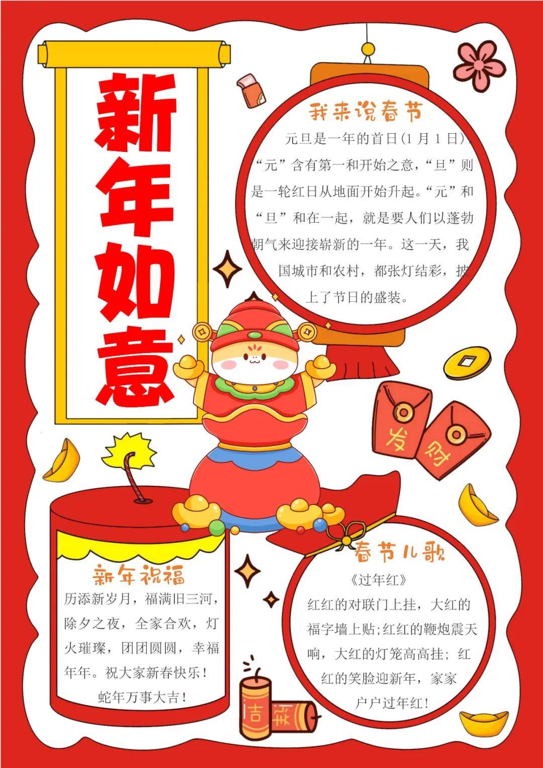 我们的节日春节手抄报内容怎么写