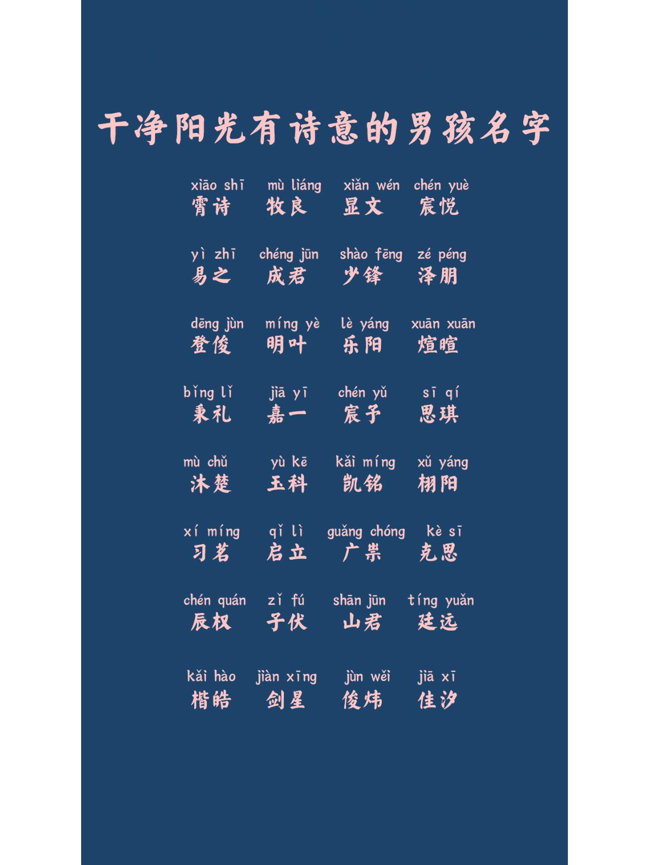 好听的名字,男孩