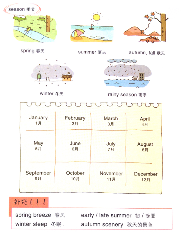 你喜欢什么季节的英语怎么说