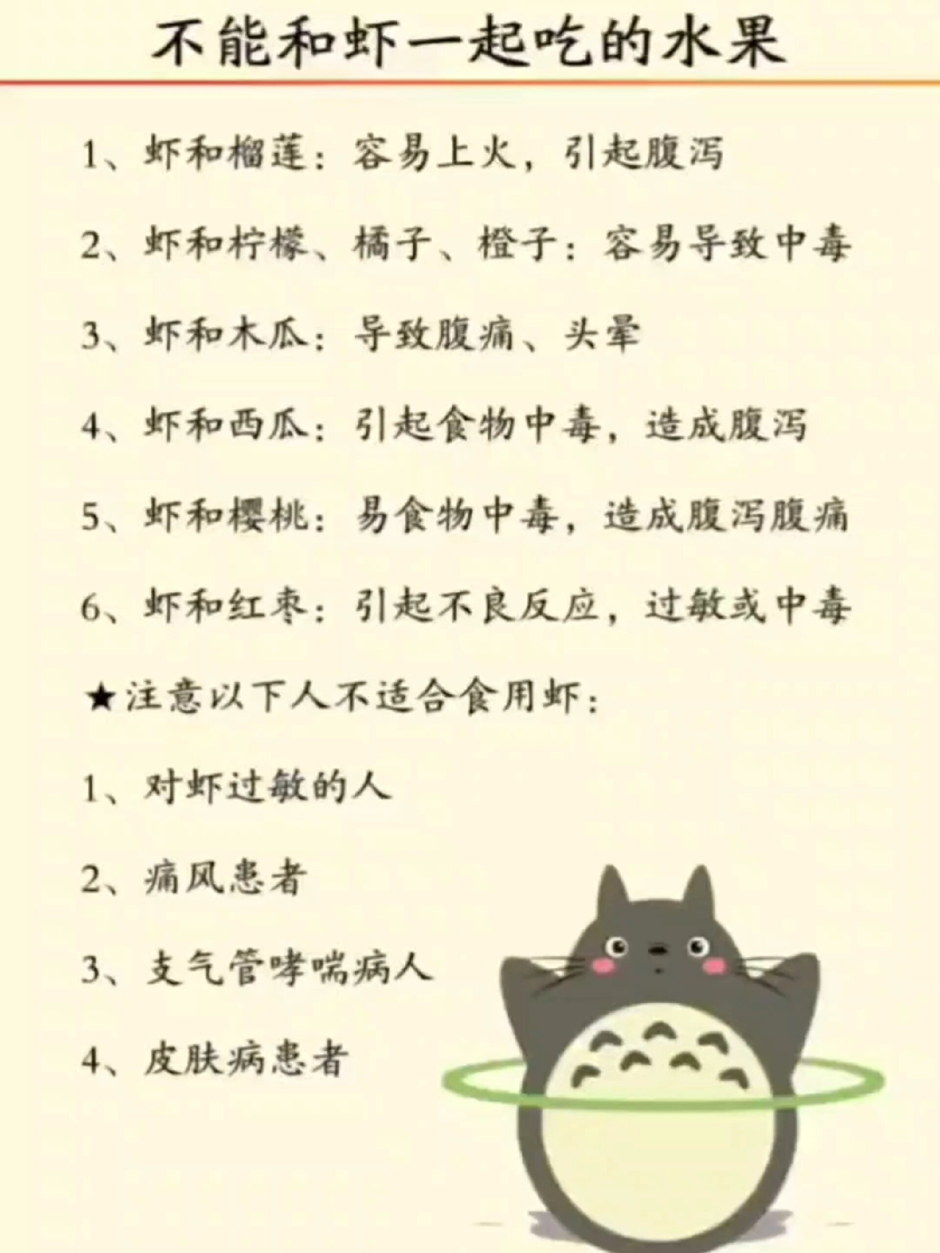 虾相克食物一览表