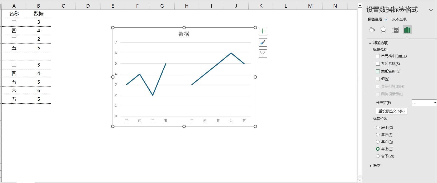 excel图表制作折线图带数据