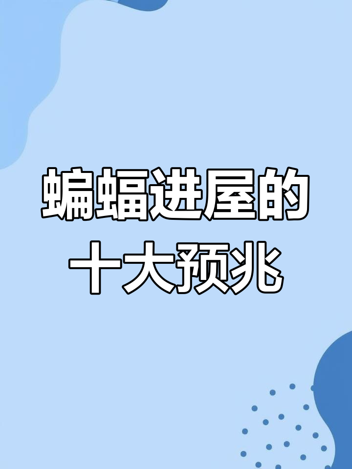 蝙蝠入屋什么预兆
