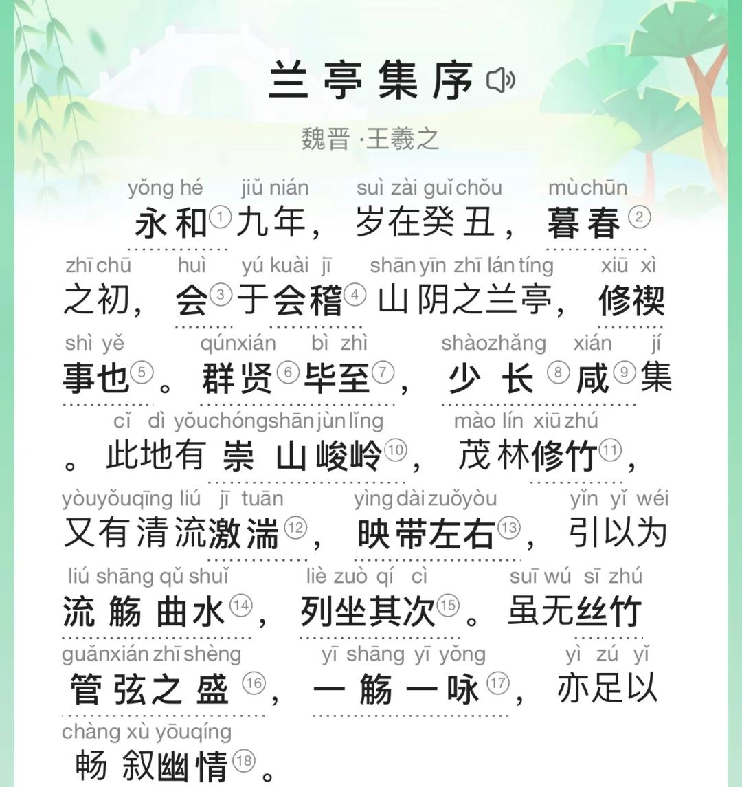 兰亭集序古文知识点