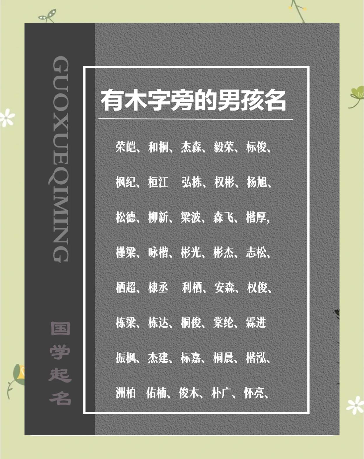 属木得名字