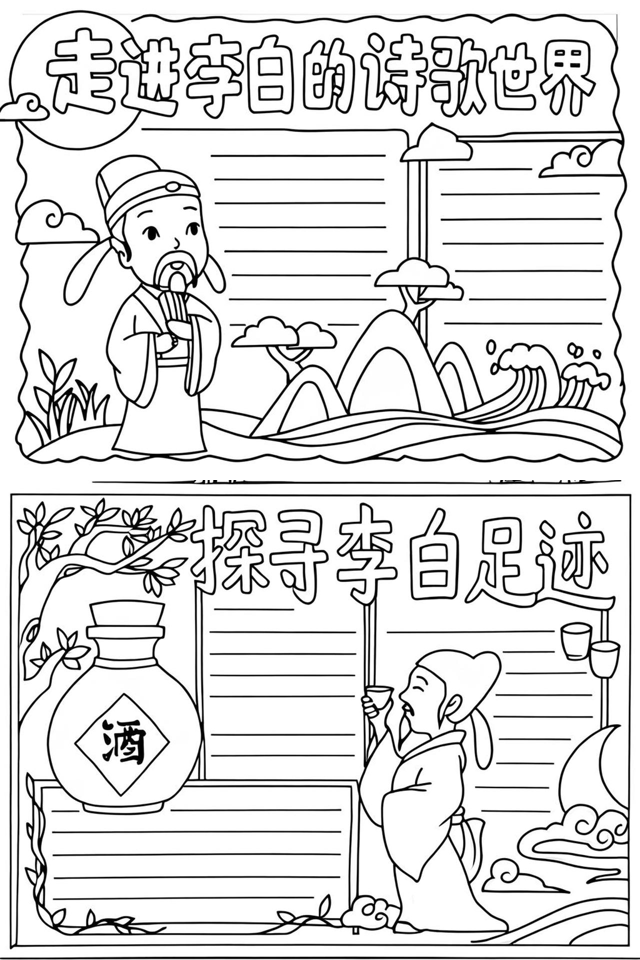 诗人李白手抄报