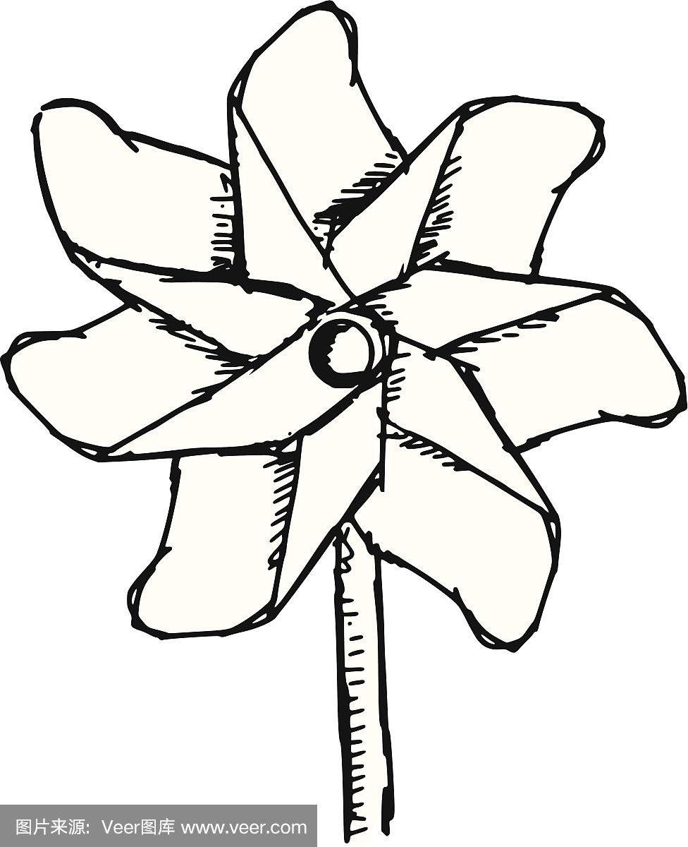 荷兰风车简笔画