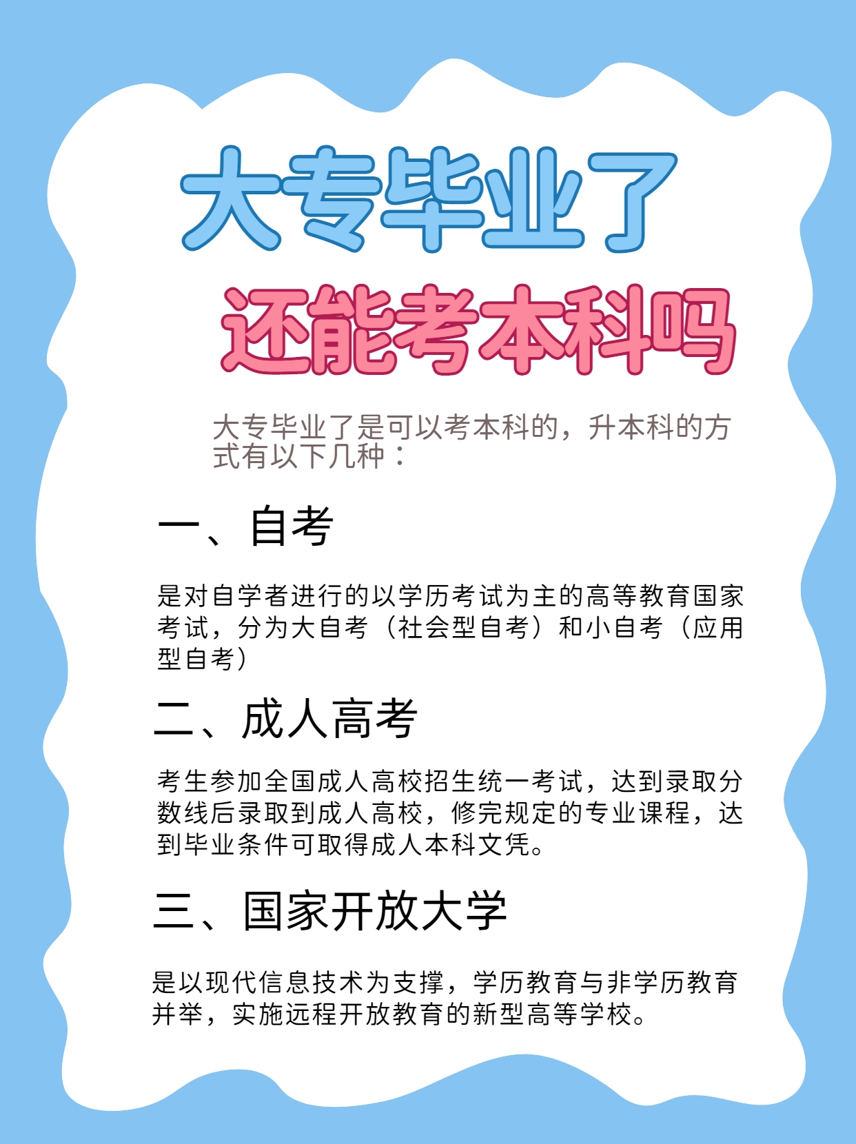 什么是全日制自考本科专业