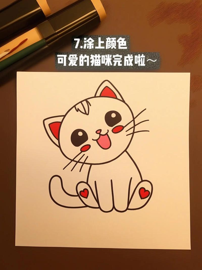 猫怎么画可爱呆萌