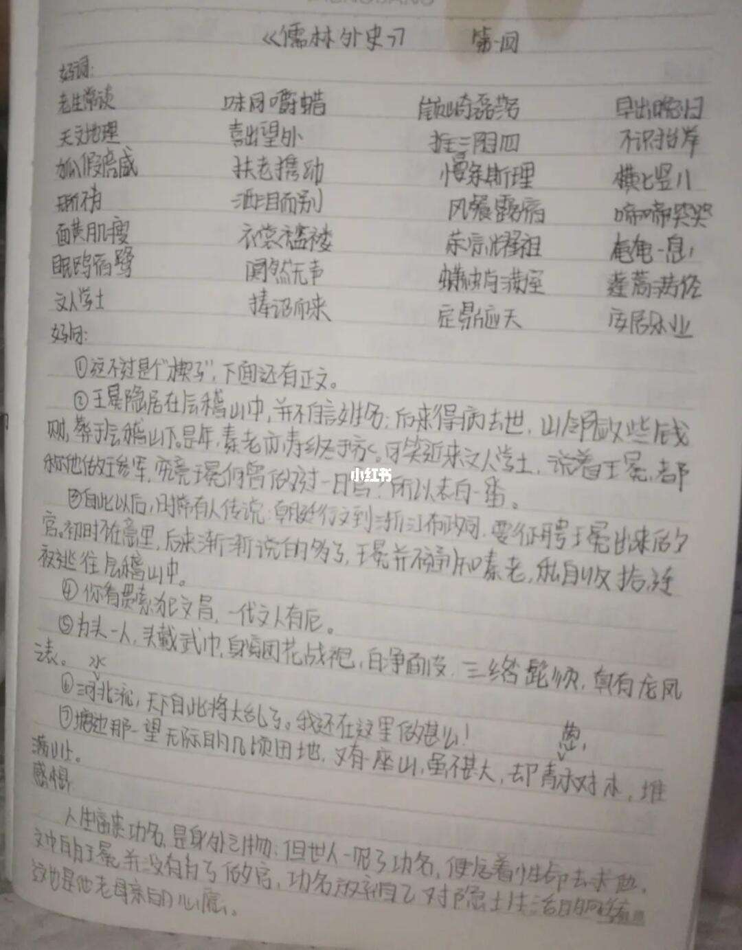 儒林外史读书笔记段落摘抄及感悟