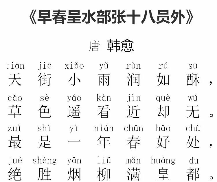 早春呈水部张十八员外诗词大意